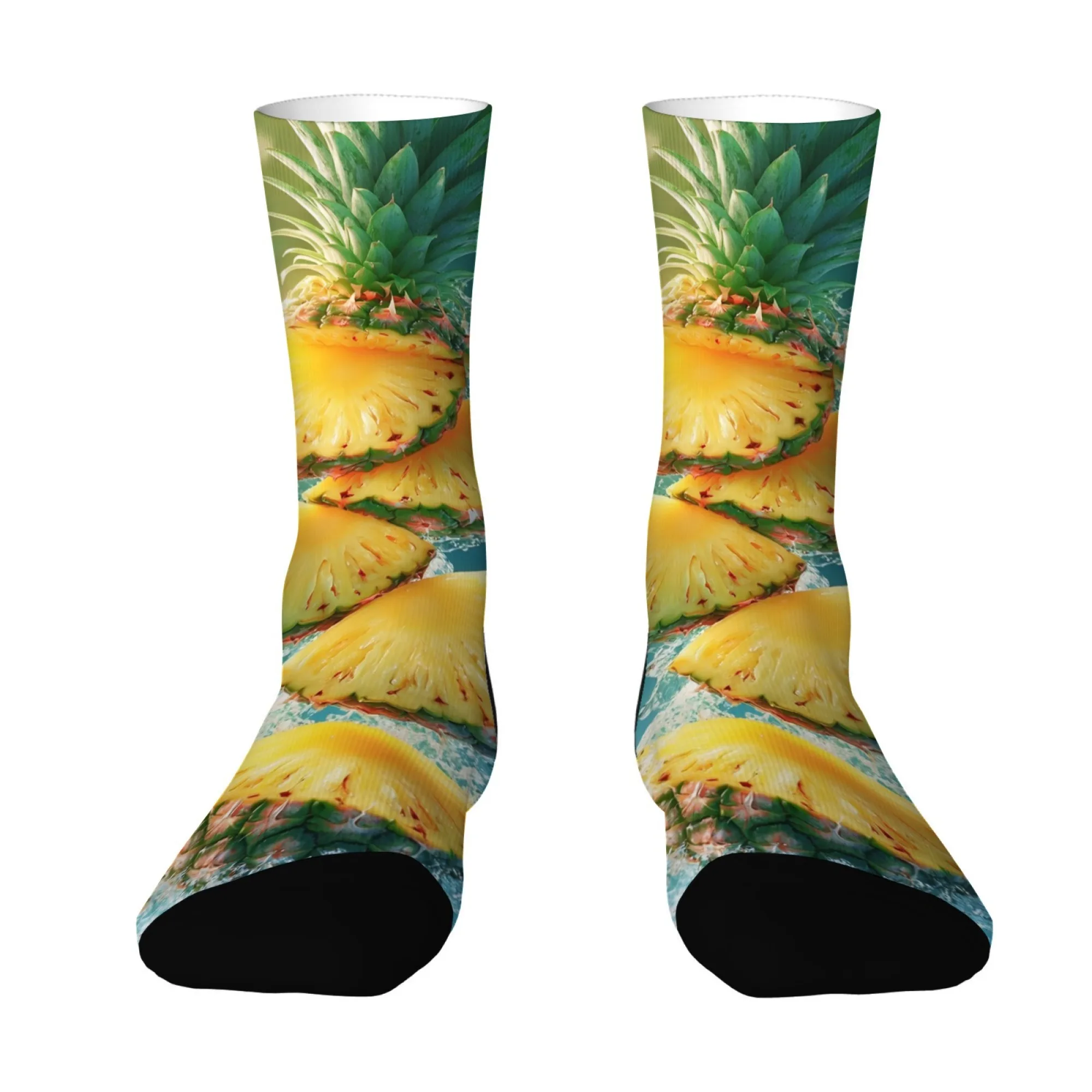 

Новое поступление, носки с принтом ананаса, модные повседневные носки до середины икры, летние дышащие носки с фруктовым узором, модные забавные новые носки