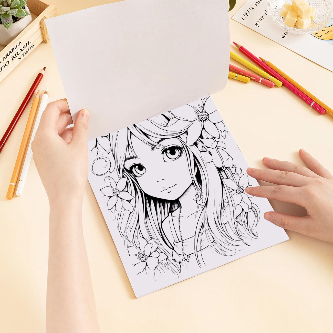 1pc 自己塗装居心地の良いぬりえブック ティーンと大人向け 25 ページ ペーパークラフト イラスト 赤ずきんちゃん