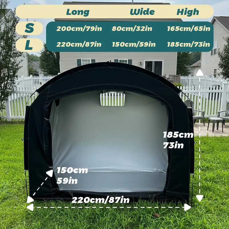 1-2 Bikes Quick Setup Bike Storage Tent, Bicycle Shelter, Easy Assembly Foldable Outdoor Shed