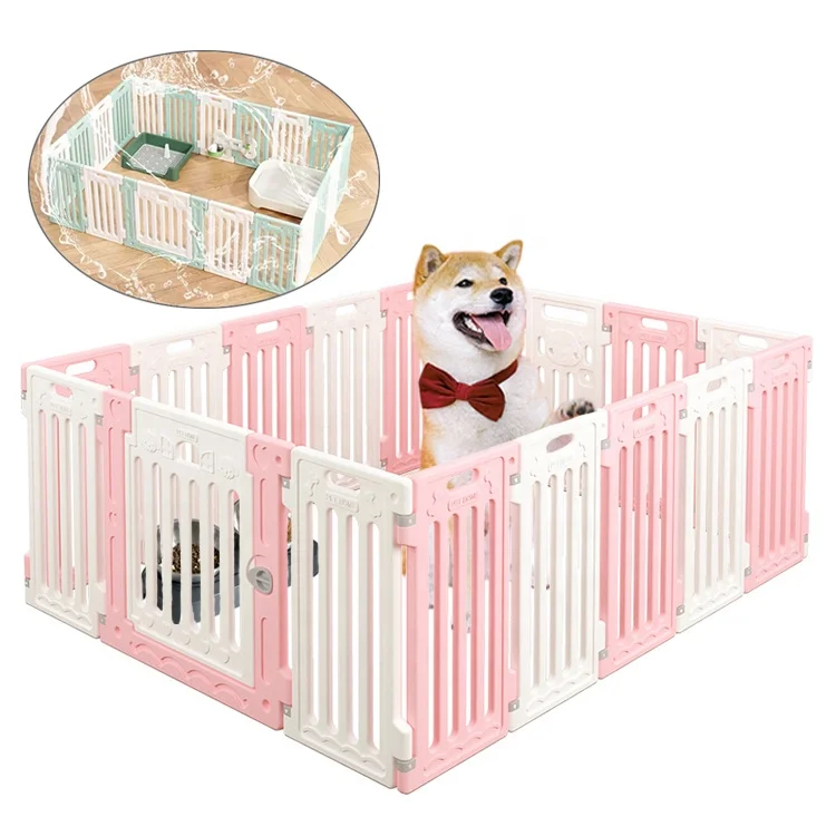 

Multiple Sizes Indoor Foldable Plastic Pet Gate Puppy Safety Pen Fence Dog Playpen