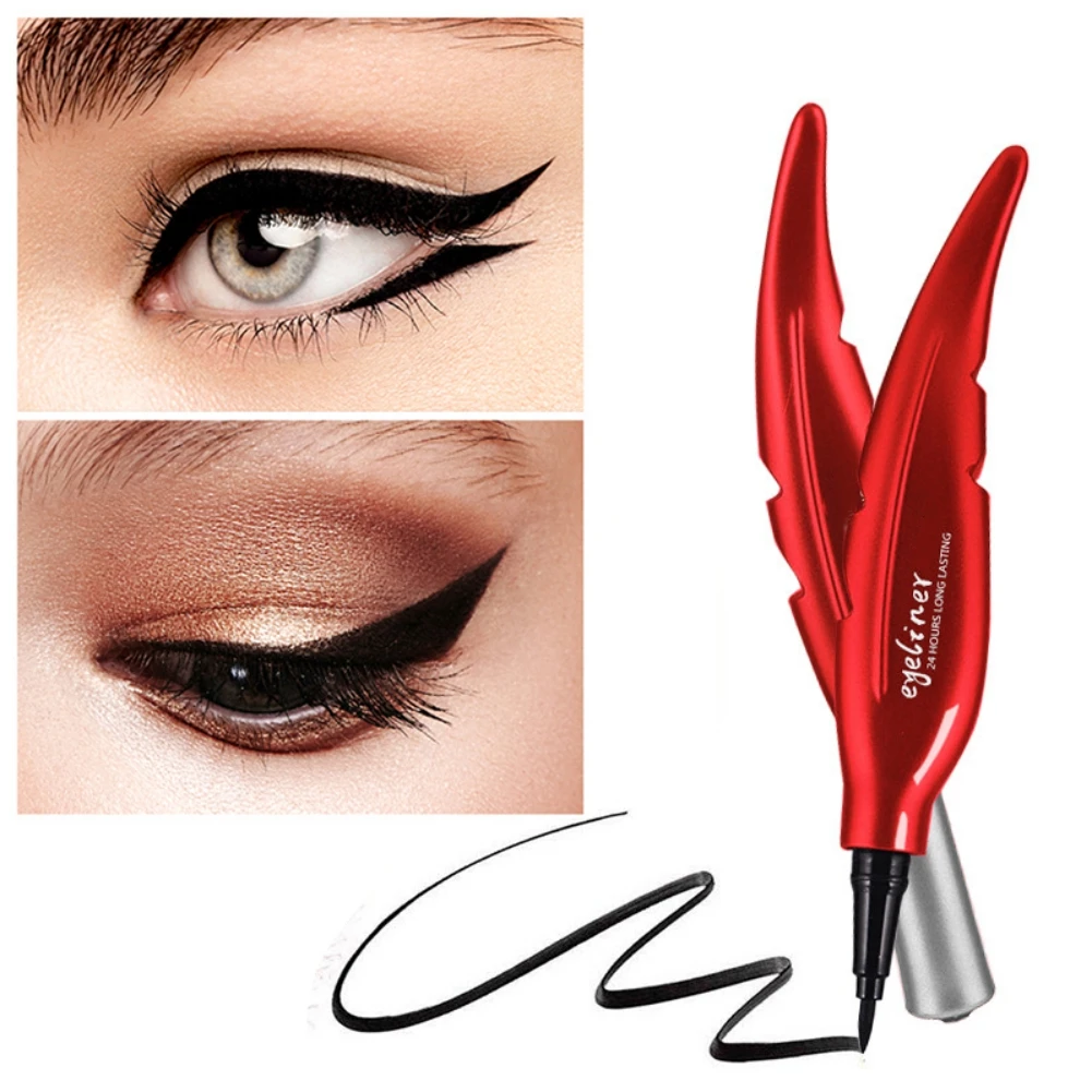 Waterproof Smudge-Proof Easy To Color Liquid Eyeliner Feather-Shaped Liquid Eyeliner PenPencil Makeup Cosmetics Tools Hot