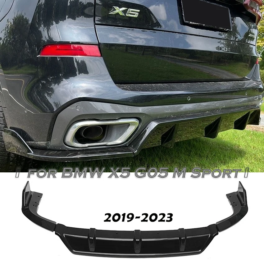 For BMW X5 G05 M Sport 2019 20220 2021 2022 2023 MP Rear Bumper Lip Spoiler lip Corner Body Kit Modification Gloss Black ABS