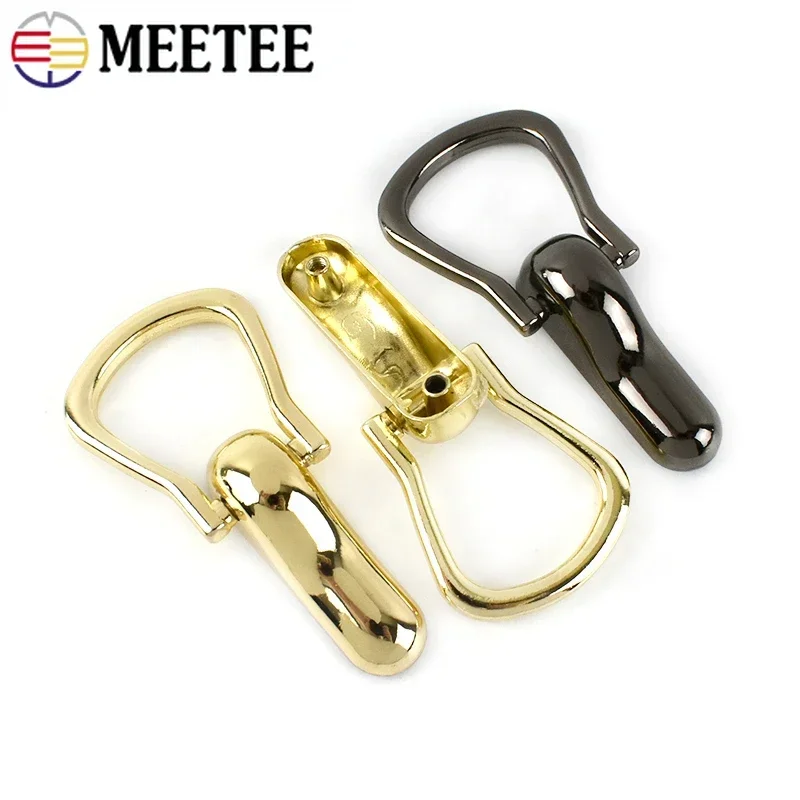 4/10Pcs Meetee Metal Bag Side Clip D Ring Screw Buckles Handbag Strap Connector Clasp Hanger Hook Hardware Sewing Accessories