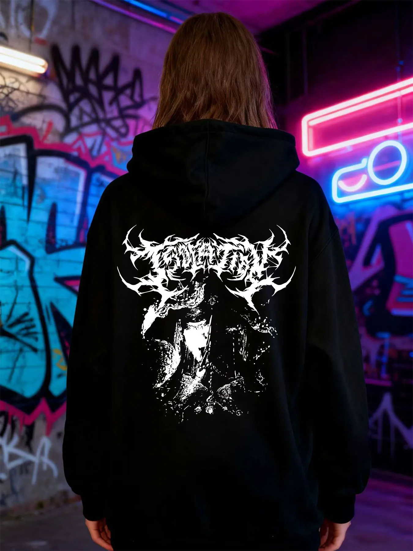 

Зимняя куртка Y2k с готическим принтом, толстая тяжелая бархатная черная куртка на молнии с капюшоном, тонкая темпераментная женская куртка в повседневном стиле для ленивых поездок на работу