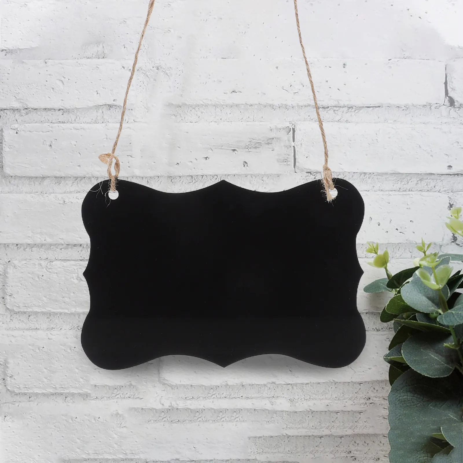 12Pcs Black Acrylic Hanging Blackboard Sign Erasable Display Board for Door Wall Desktop Menu Reminder Notice Message Board