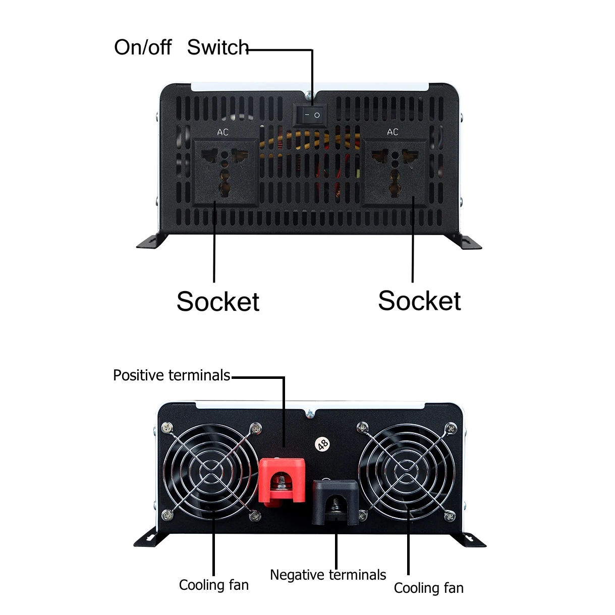 Imagem -02 - Inversor de Onda Senoidal Pura Inversores Solares para Carros Conversor de Grade 12v 24v 220v 24v 48v 60v 72v a 110v 12000w 10000w 8000w