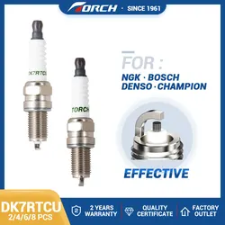 2-8PCS U-shaped Groove Spark Plugs TORCH DK7RTCU Replace for Candles Denso XU22TT XU22EPR-U XU22EPR 3932/DCPR7E GM 96990231