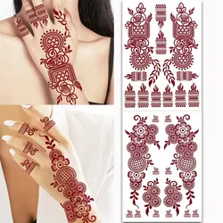 Flower Temporary Tattoos for Women, Waterproof Henna Tattoo Stickers for Hand Water Transfer Body Art Fake Tattoo Instant Tatoo