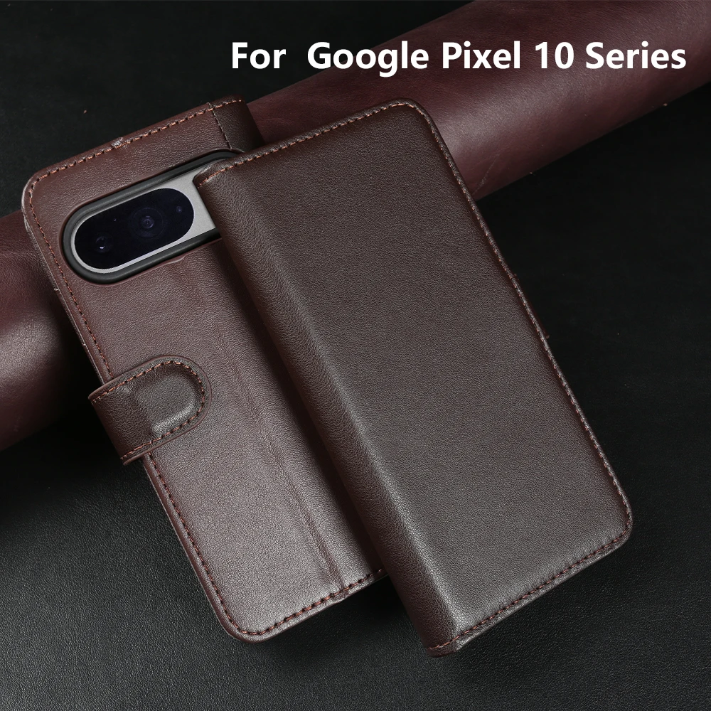

Luxury Genuine Leather Phone Case For Google Pixel 10 9 8 7 Pro XL 9A 8A 7A 6A Cover For Pixel 10Pro XL Card Holder Wallet Capa
