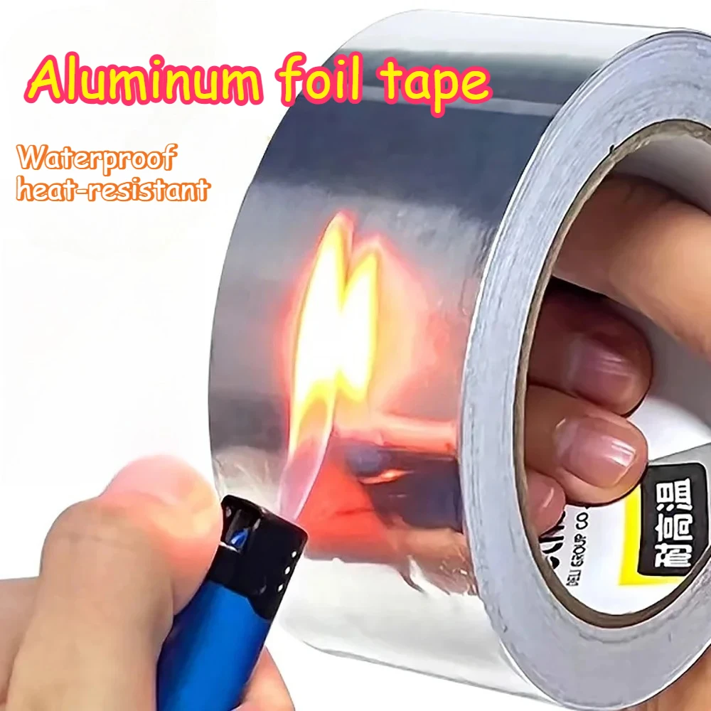 

Heat Resistant Tape Waterproof Sealing Tape Aluminum Paper Self Adhesive High Temperature Anti Mold Greaseproof Kitchen Use