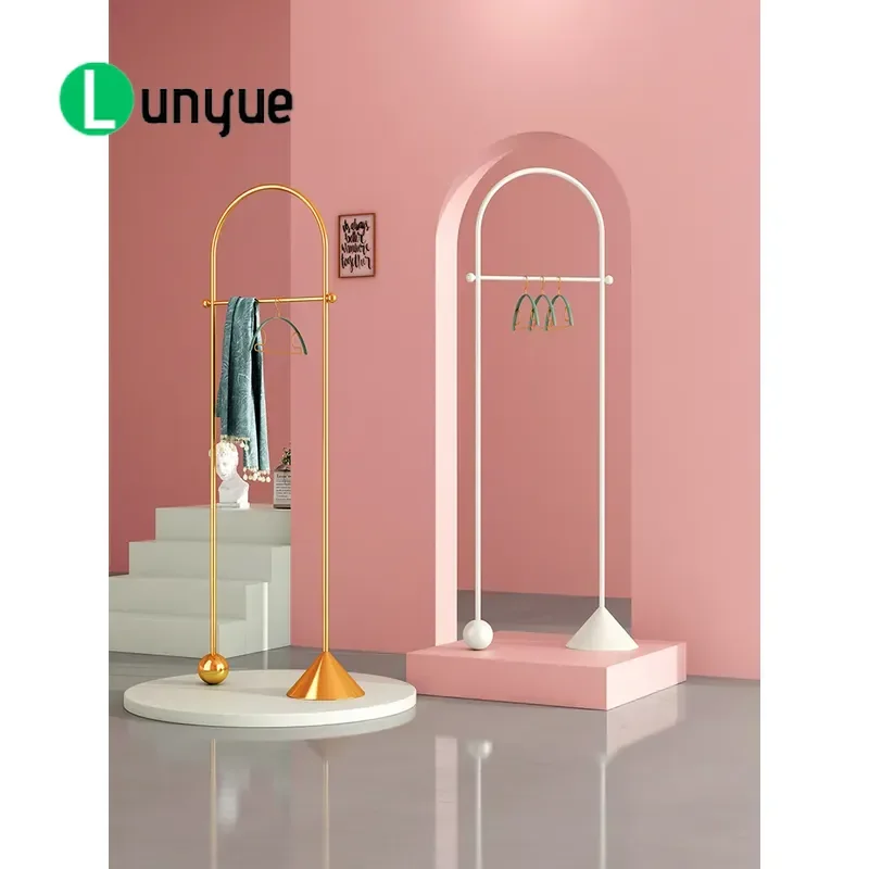 Nordic Brass Coat Rack Floor Standing Hanger Creative Decorative Clothes Stand for Bedroom Living Room Modern Ins Style Home