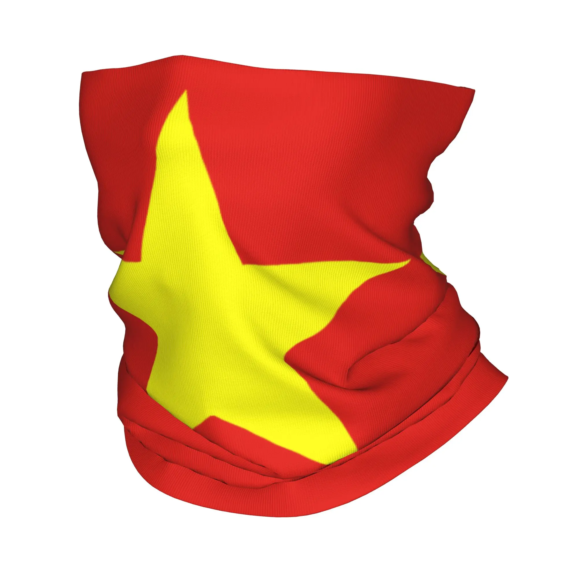 Vietnam Flag Yellow Star Asia Bandana Neck Cover Printed Souvenir Balaclavas Wrap Scarf Multifunctional Cycling Running Adult