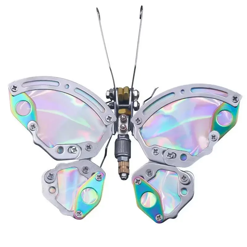 Borboleta artesanal 3d tridimensional modelo de montagem de metal quebra-cabeça bloco de construção decoração presente de aniversário artesanal