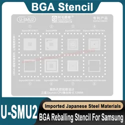 Samsung Exynos için BGA Stencil 9610 9611 9609 850 3830 7884 7885 7904 880 980 1280 CPU Stencil ekim teneke tohum boncuk Stencil