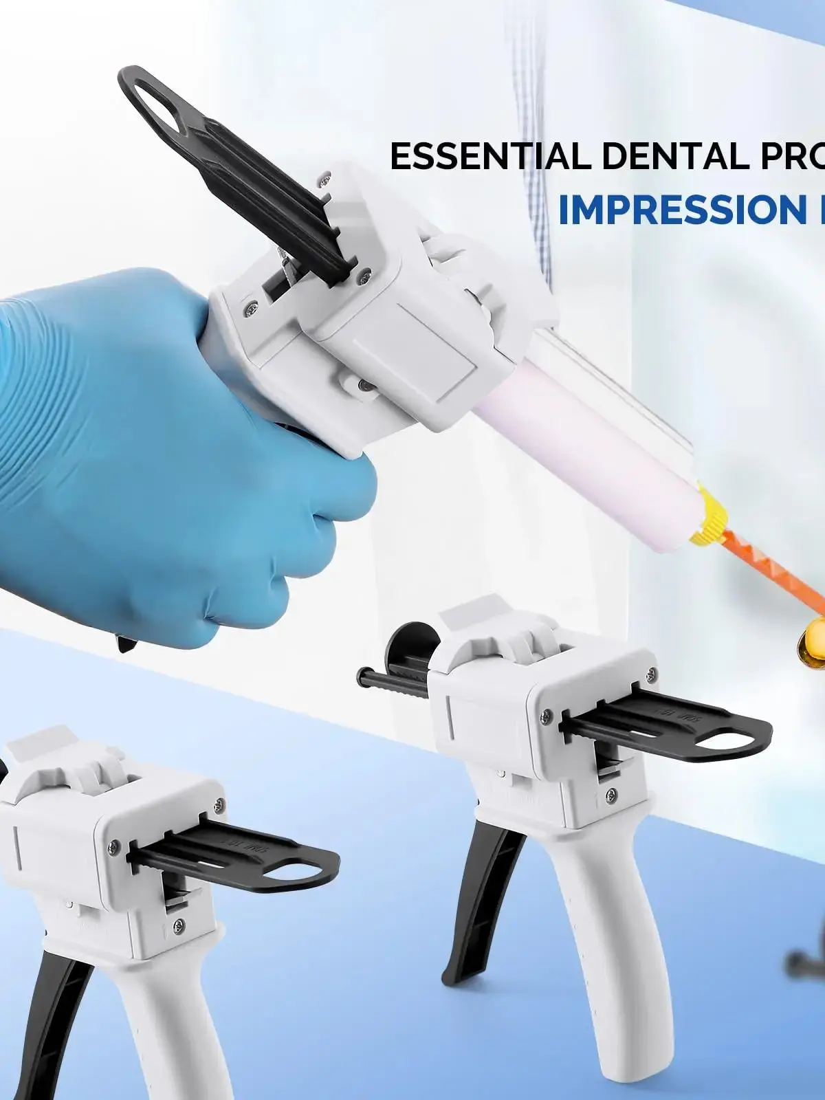 Pistolet à colle AB bicomposant 50 ml, pistolet de mélange et de distribution pour empreintes dentaires, rapport 2:1 10:1, outil dentaire, adhésif manuel