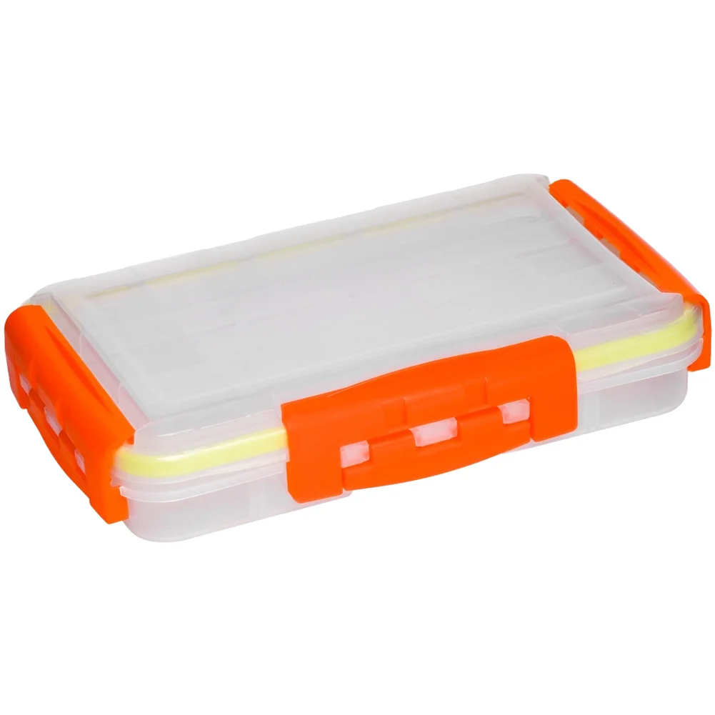 Waterproof Fishing Tackle Container with Movable Dividers for Organizing Lures Lines and Terminal Tackle 35x21x5cm