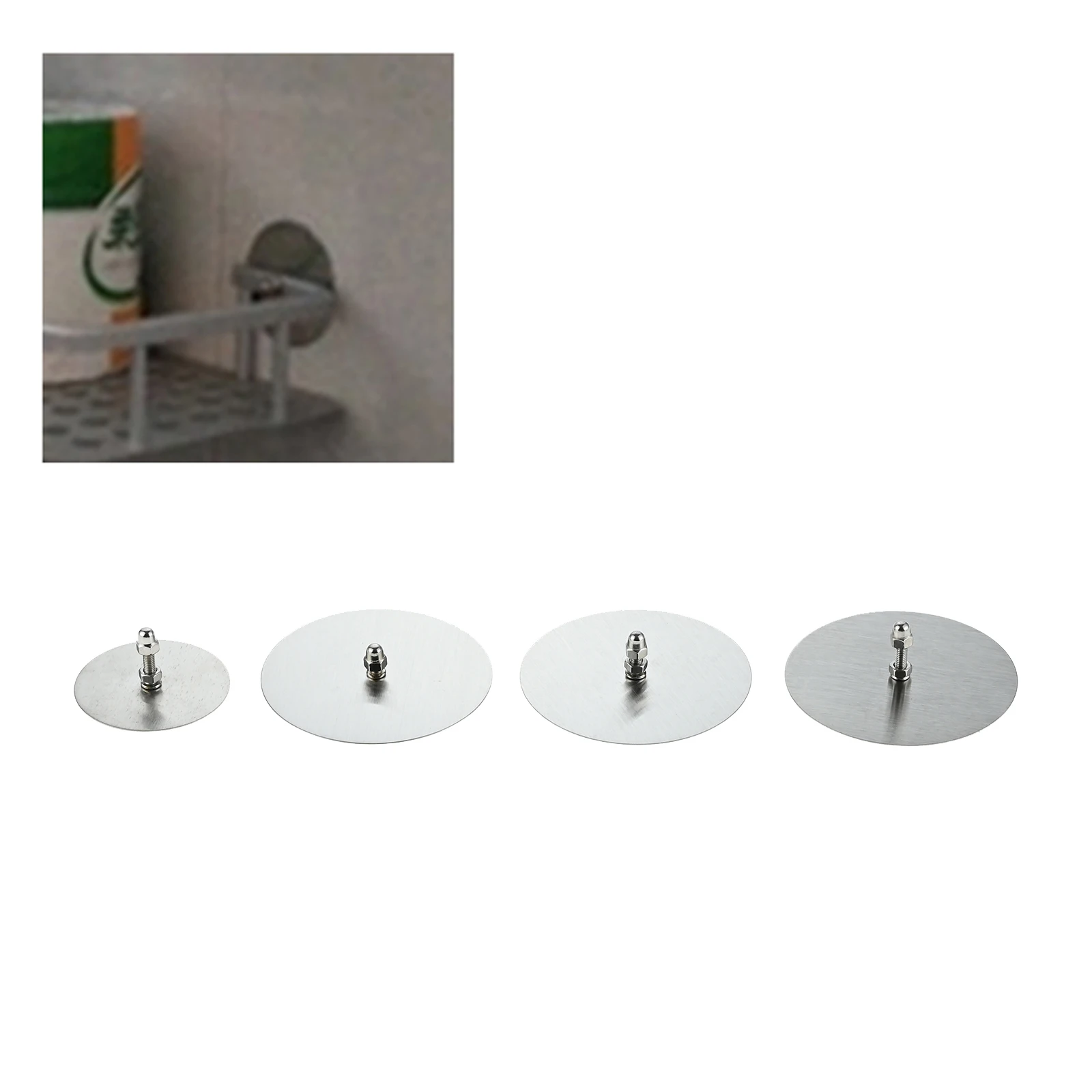 2 Pcs Round Wall Hook Screws Sticker Stainless Steel Length 5/10/16/23mm For Glass Wood Metal Smooth Hard Surfaces Hardware