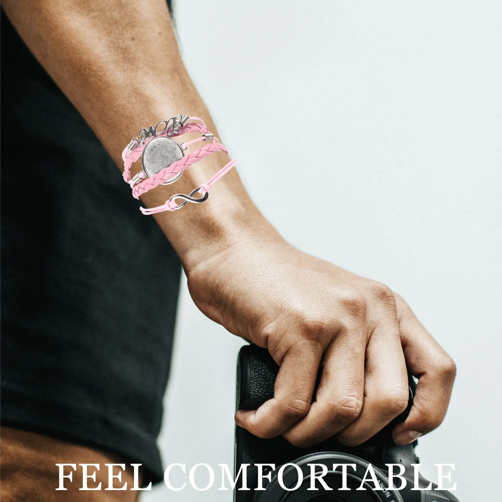 

Набор из 5 регулируемых браслетов-заготовок с круглой рамкой для сублимации, легкий и удобный в носке, для создания ювелирных изделий с персонализированными фотографиями