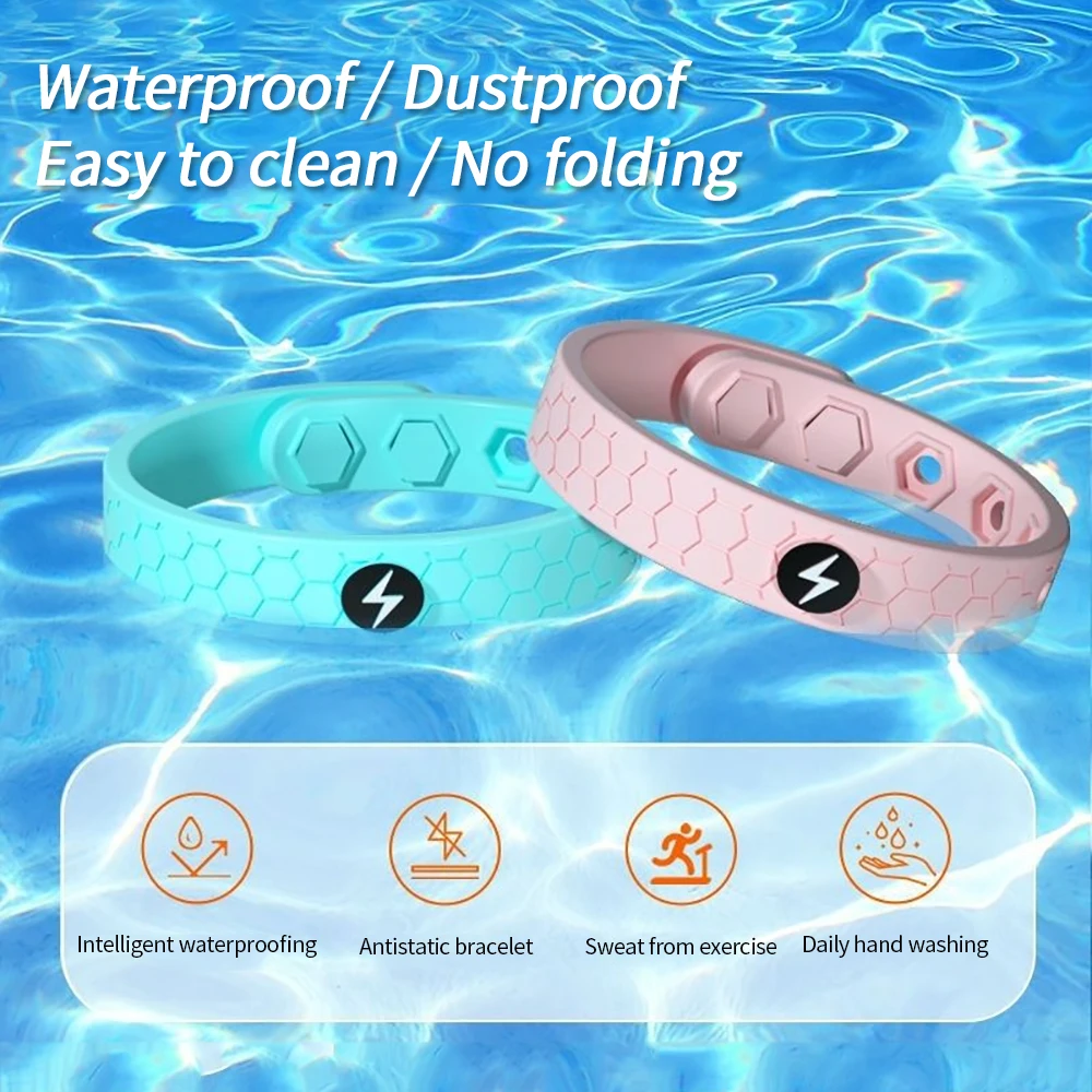 New Universal Wireless Anti-Static Wristband Multicolor Silicone Bracelet Energy Balance Sports Bracelet Electrostatic Remover