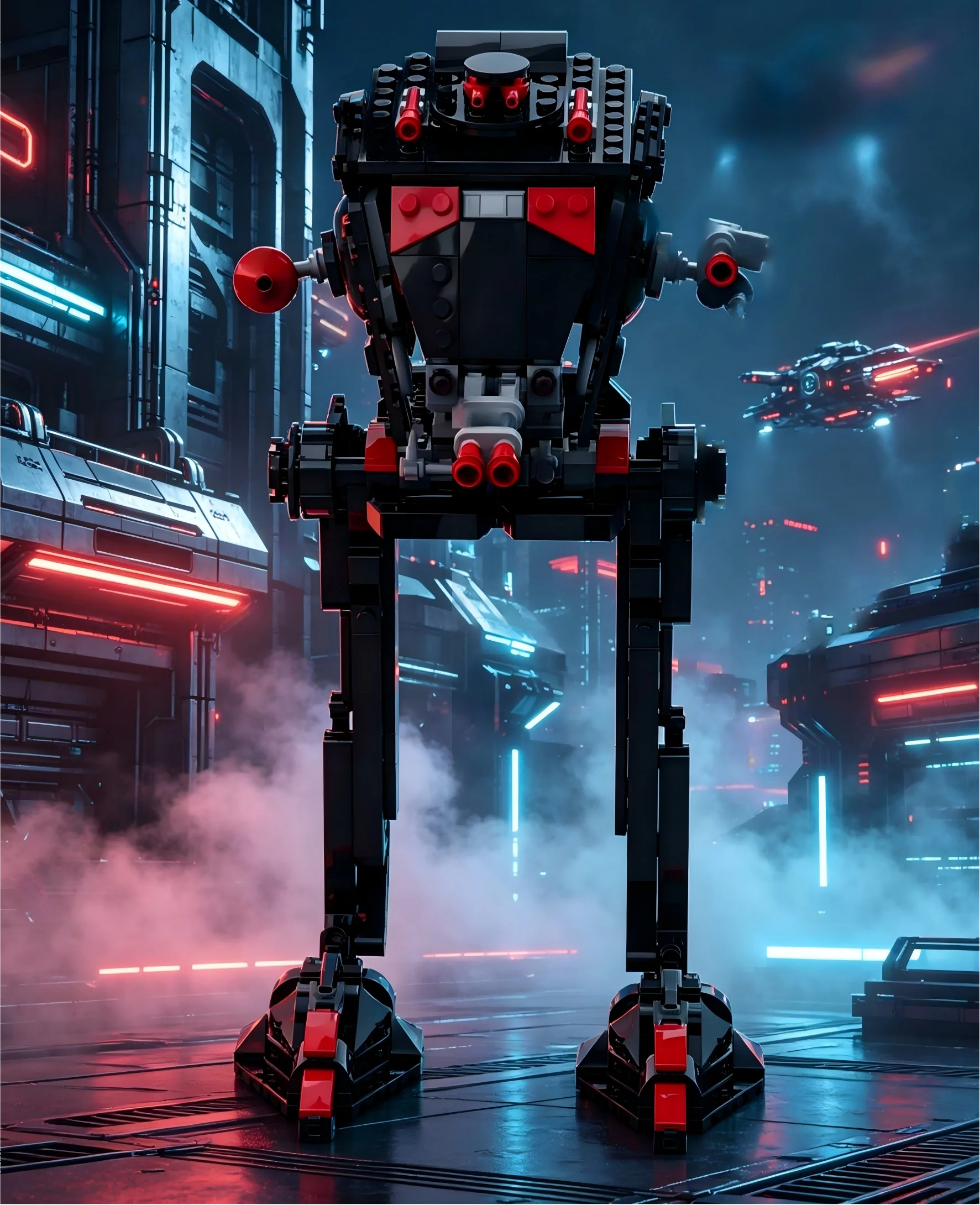 Bloques de Construcción MOC, Set de Robots AT-ST Oscuros, Modelo de Bloques de Construcción, Juguetes Educativos para Niños, Regalos para Fiestas y Festivales