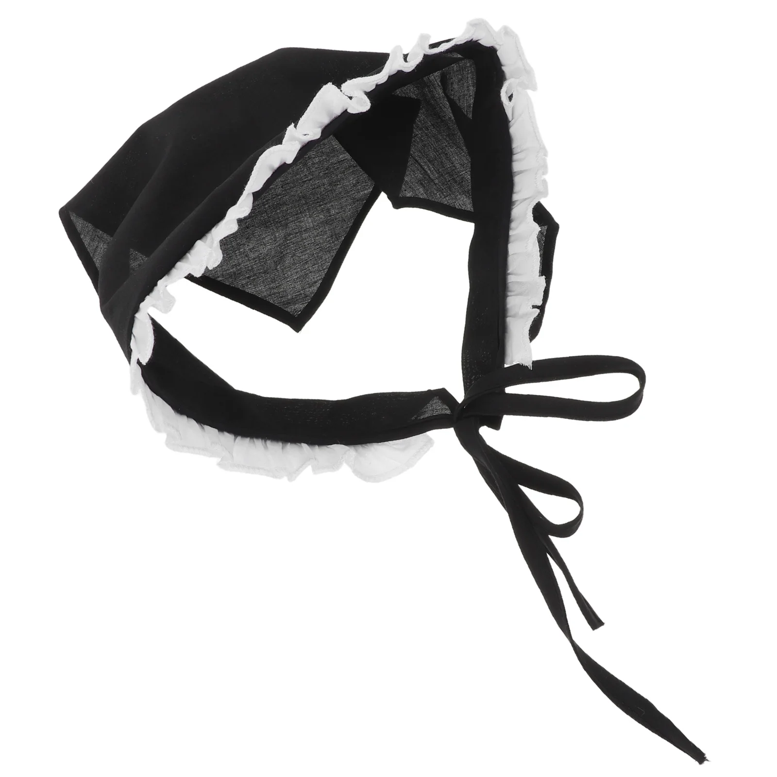 

Elegant Lace Head Scarf Hair Kerchief Vintage Bandana Kitchen Cap Waitress Hat Scarf Headband Black Lightweight
