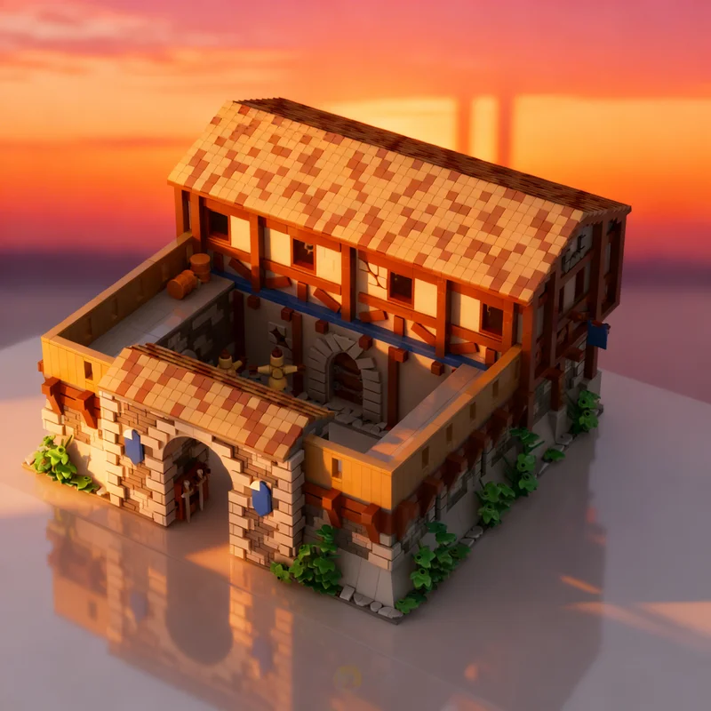 

3692 детали MOC Age Of Empires: Барраки Западной Европы, модель для сборки, креативный подарок, конструктор для взрослых, премиум-класс, для декора и демонстрации