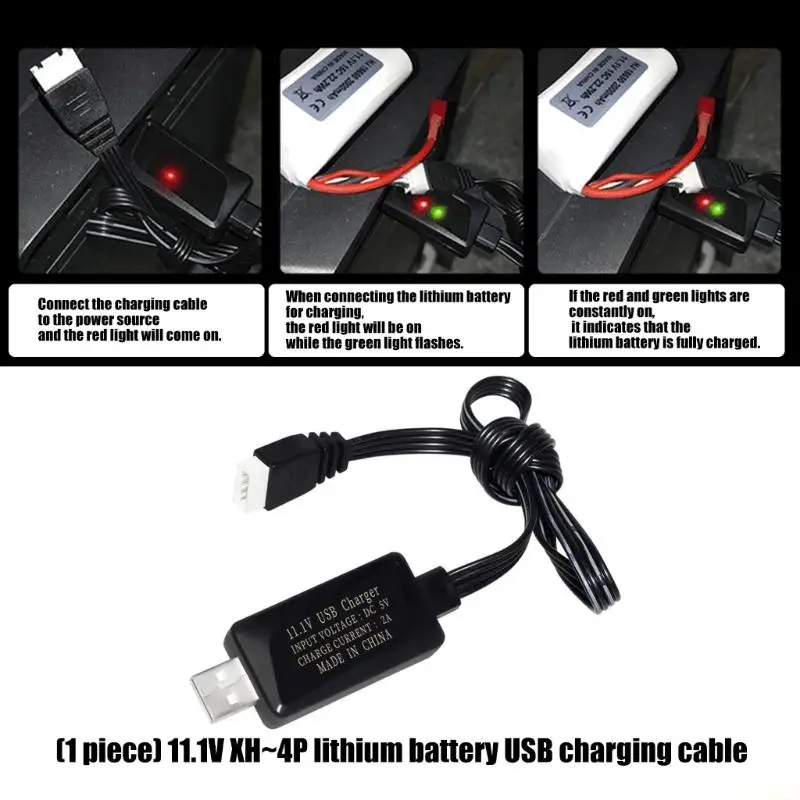 B03F Spare Battery Charging Cable with USB-A End and 4-Pin Battery End, 55 PVC Cord for Eleven Point Pack Charging and Desk