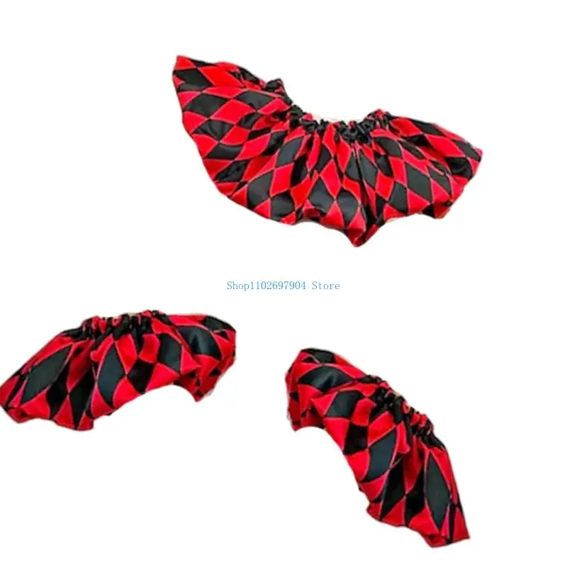 N7YF Simple Design Checkered Collar For Costume Play And Commuting Comfort Wear Soft