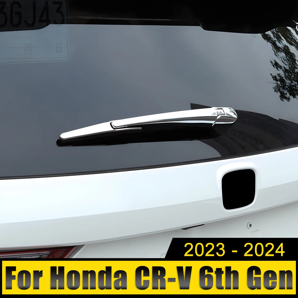 For Honda CR-V CRV 6th Gen 2023 2024 2025 Hybrid ABS Carbon Car Rear Wiper Cover Back Window Wipers Protector Trim Case Stickers