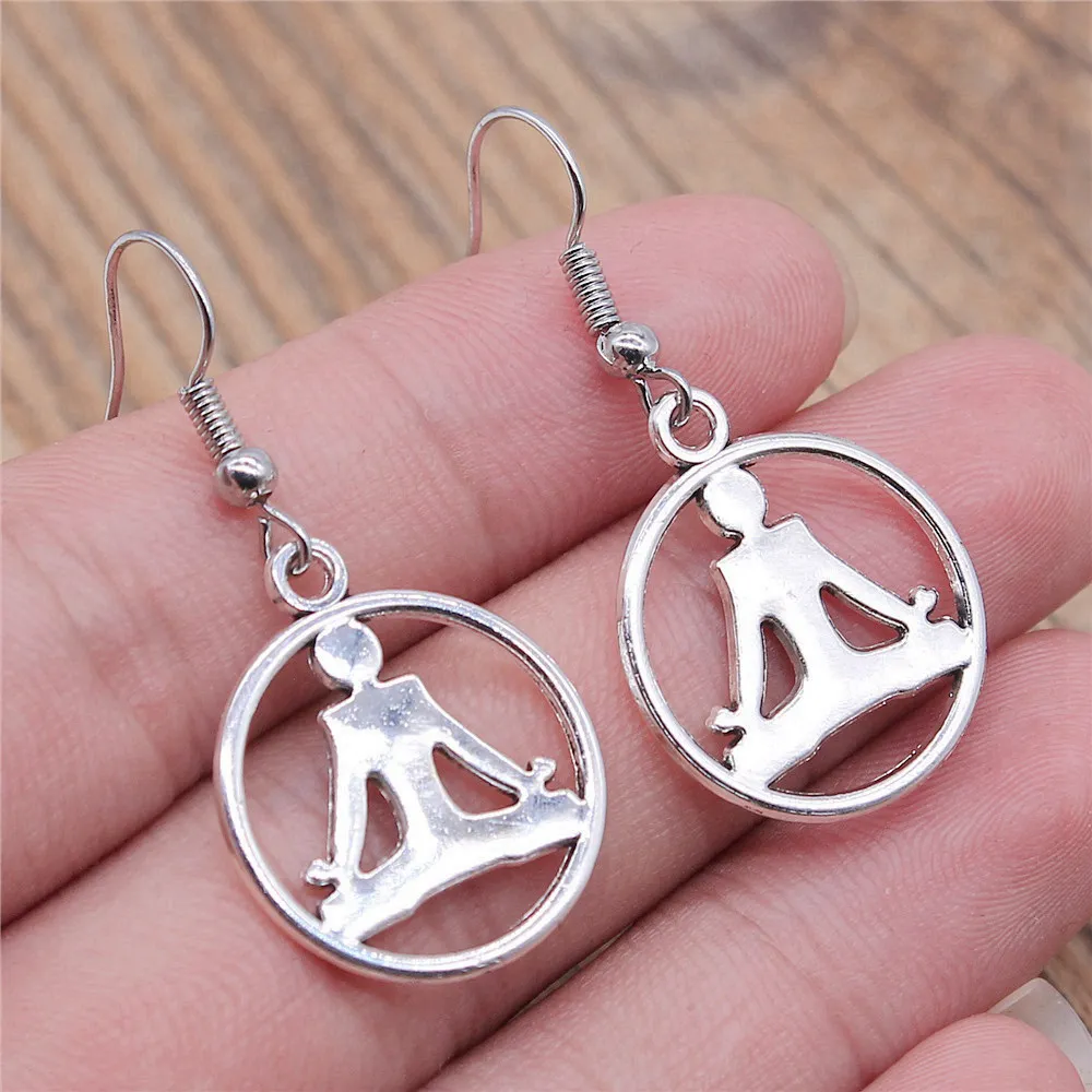Om Peace Tag Chinese Drop & Dangle Earring Ladies' Jewellery Biz Trend Fittings