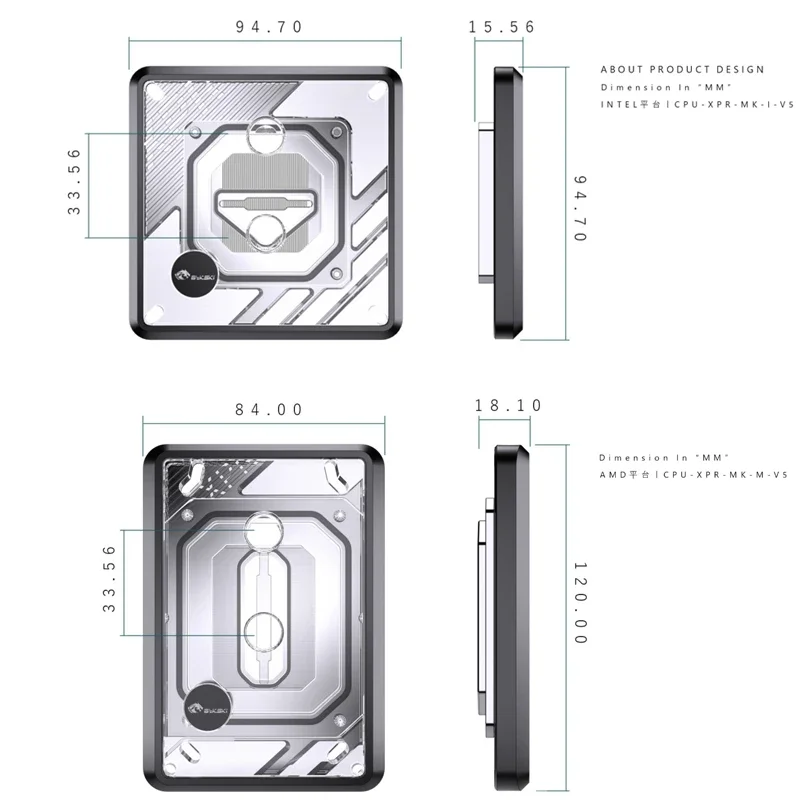 Bykski CPU Block Use for INTEL LGA1700 1200 2011 / AMD Ryzen 9/5/7 0.2mm Microchannel Water Cooler Radiator CPU-XPR-MK-I/M-V5 — zdjęcie 7