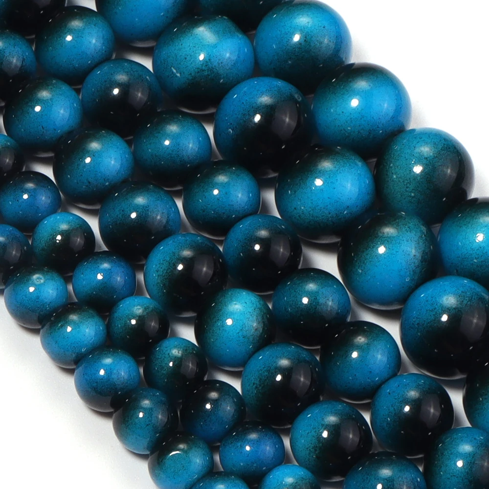 36-62pcs 6 8 10mm Colorful Tiger Eye Glass Beads Round Loose Spacer Beads For Jewelry Making DIY Necklace Bracelet Accessories
