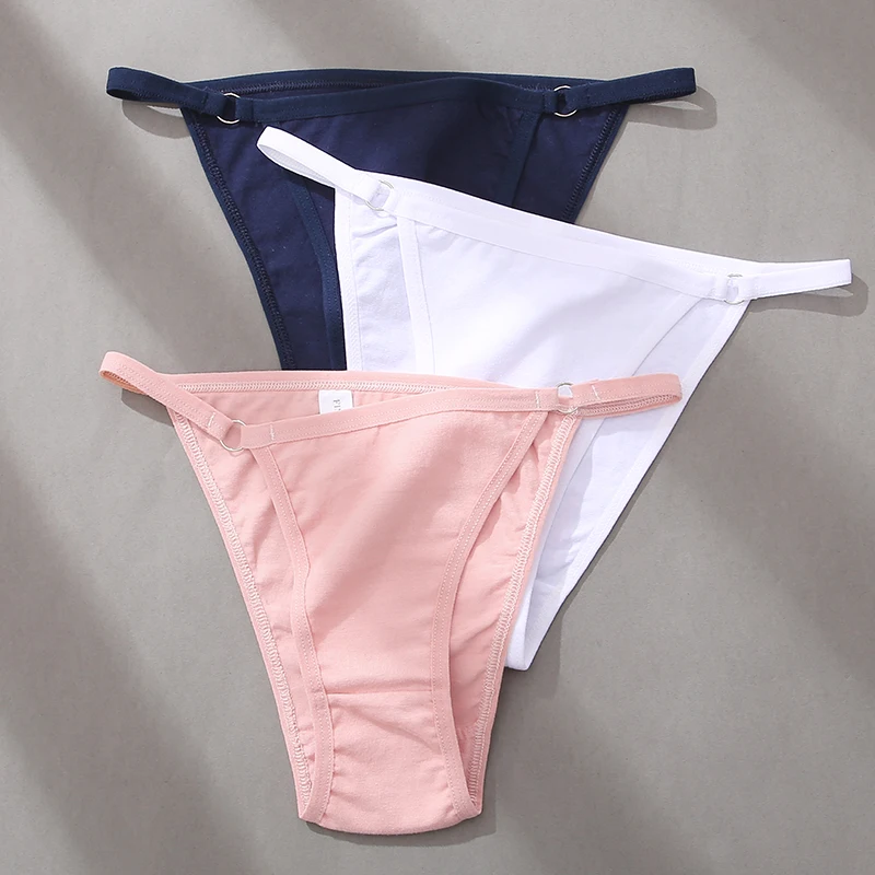 FINETOO 3 Teile/satz frauen Baumwolle Höschen Niedrige Taille Bikini-Slip M-2XL Damen Unterwäsche Weibliche Weiche Feste Unterhose Dessous Neue