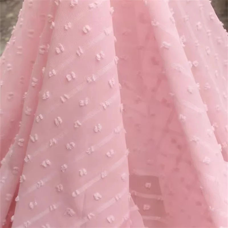

Fabric Pink Light Blue Striped Chiffon Handmade DLY Fabric