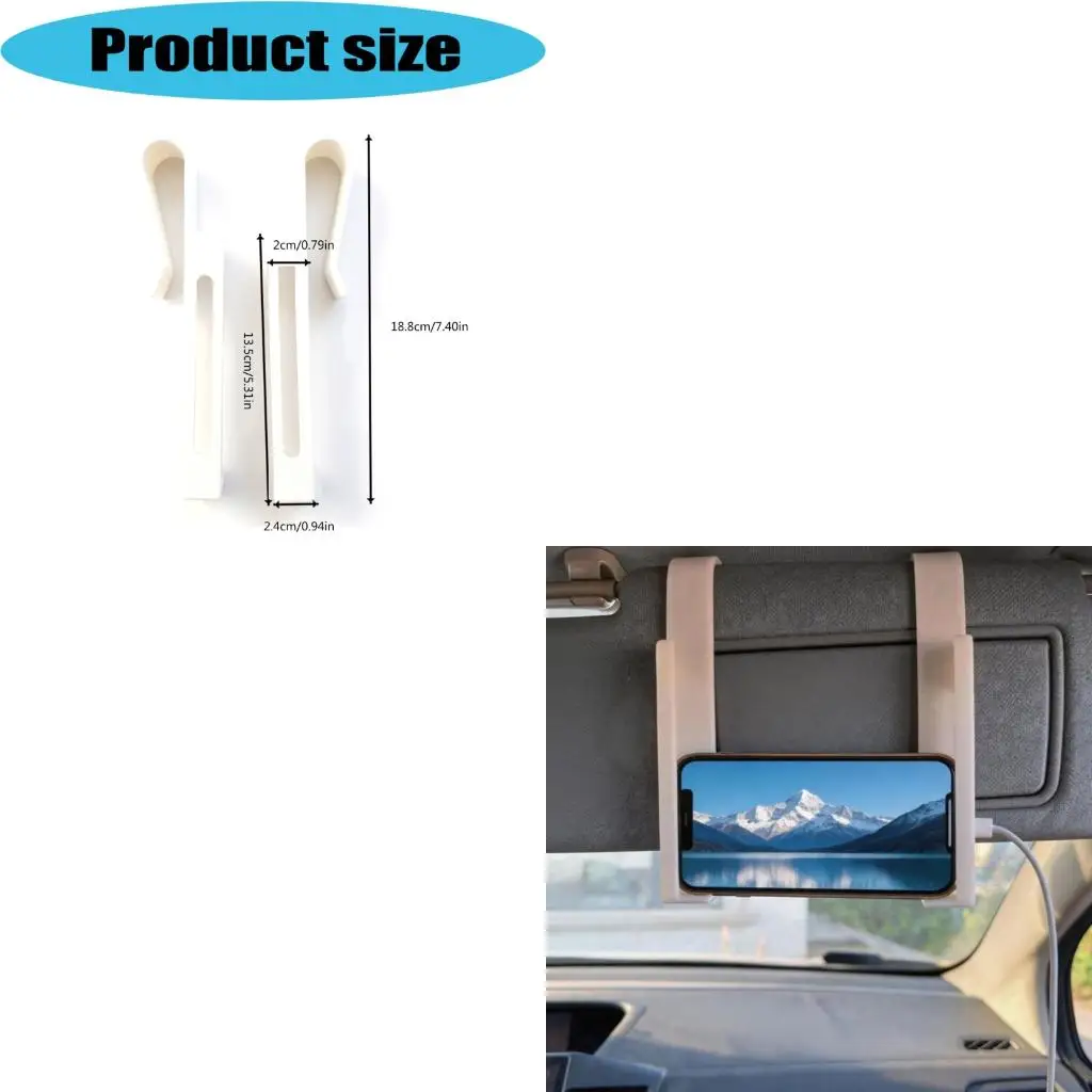 Clip On Car Front Sun Visors Tablet Mount Pair with Movable Display View