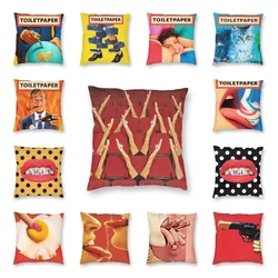 Fashion Christmas Square Throw Pillow Case Home Decorative 3D Double Side Print Toiletpaper Cushion Cover for Living Room Sofa