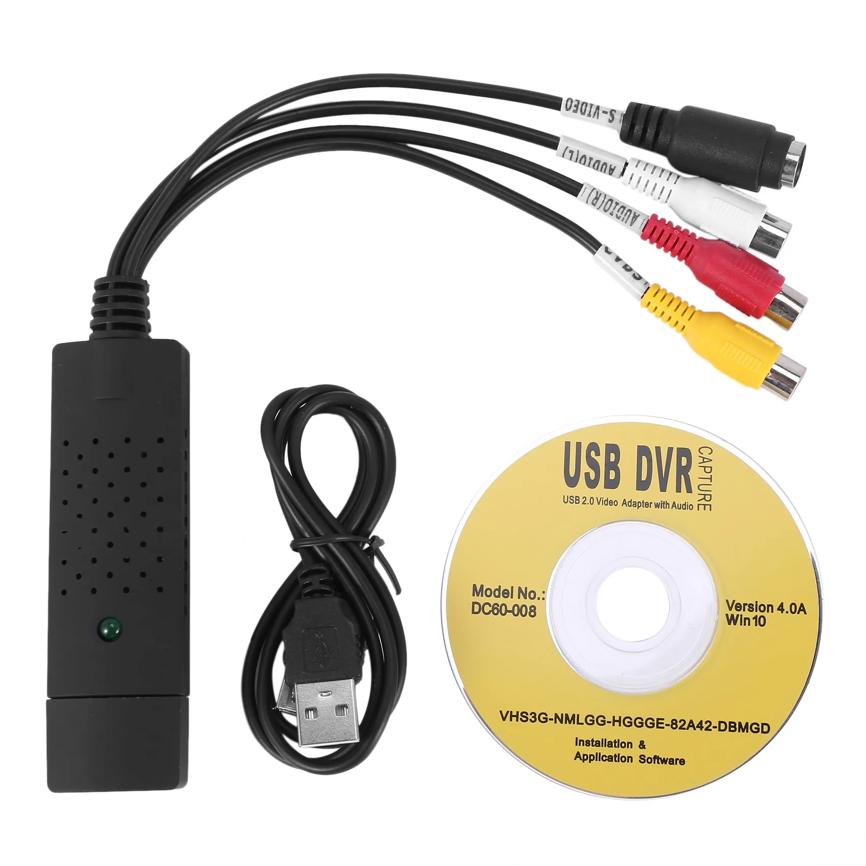 ABSQ-비디오 오디오 VHS VCR USB 비디오 캡처 카드-DVD 변환기 캡처 카드 어댑터