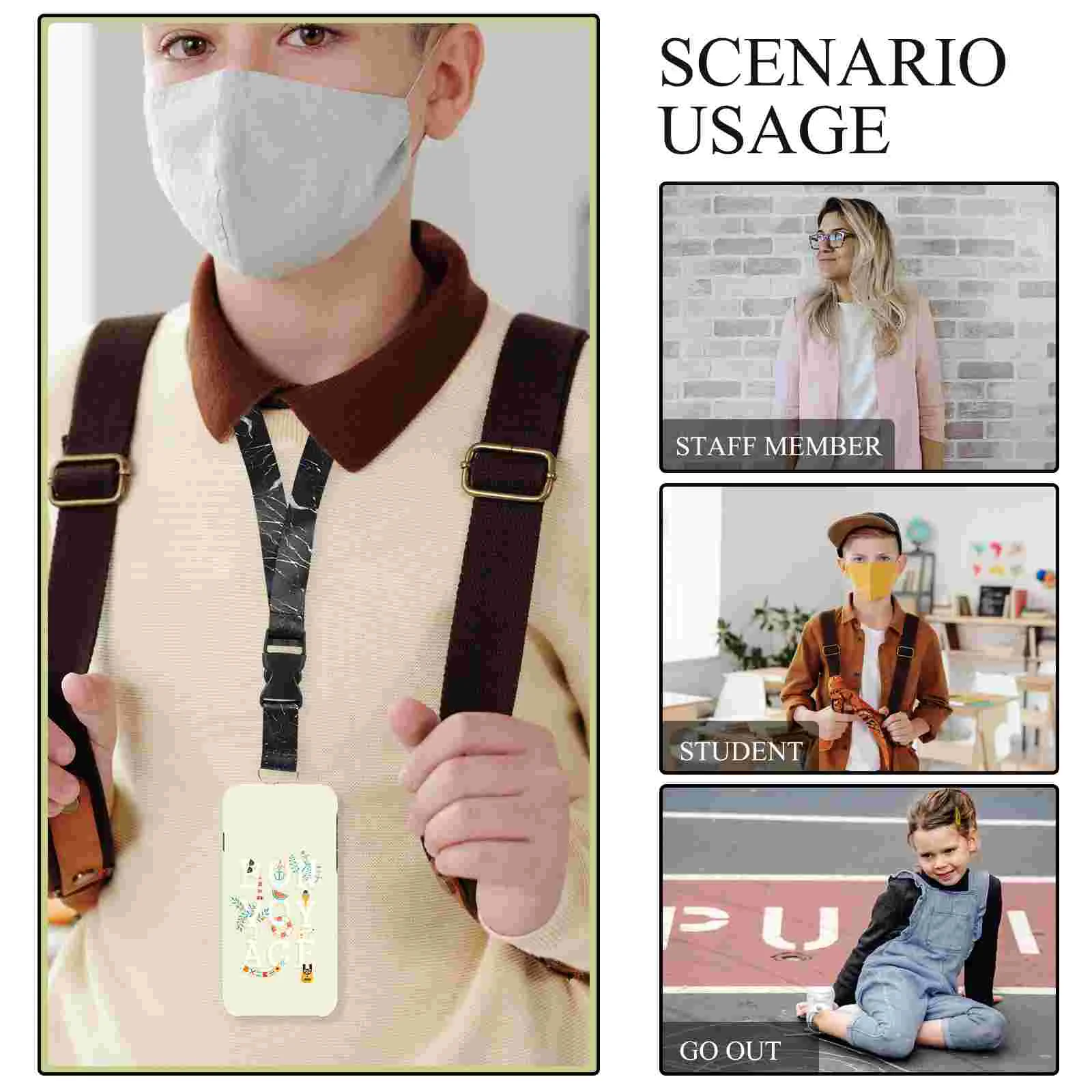 2 Pcs Flat Lanyard with Swivel Hook Suspend Hanging Ropes for Cellphone Decorative