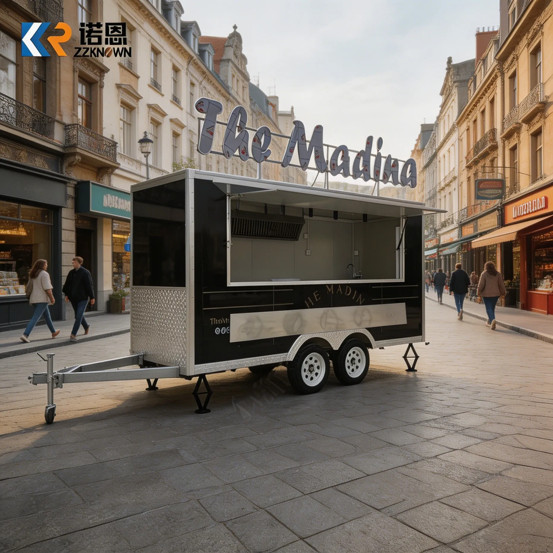 

Customized BBQ Pizza Food Trailer Mobile Kitchen Fast Food Truck Burger Coffee Cart for Outdoor Catering USA