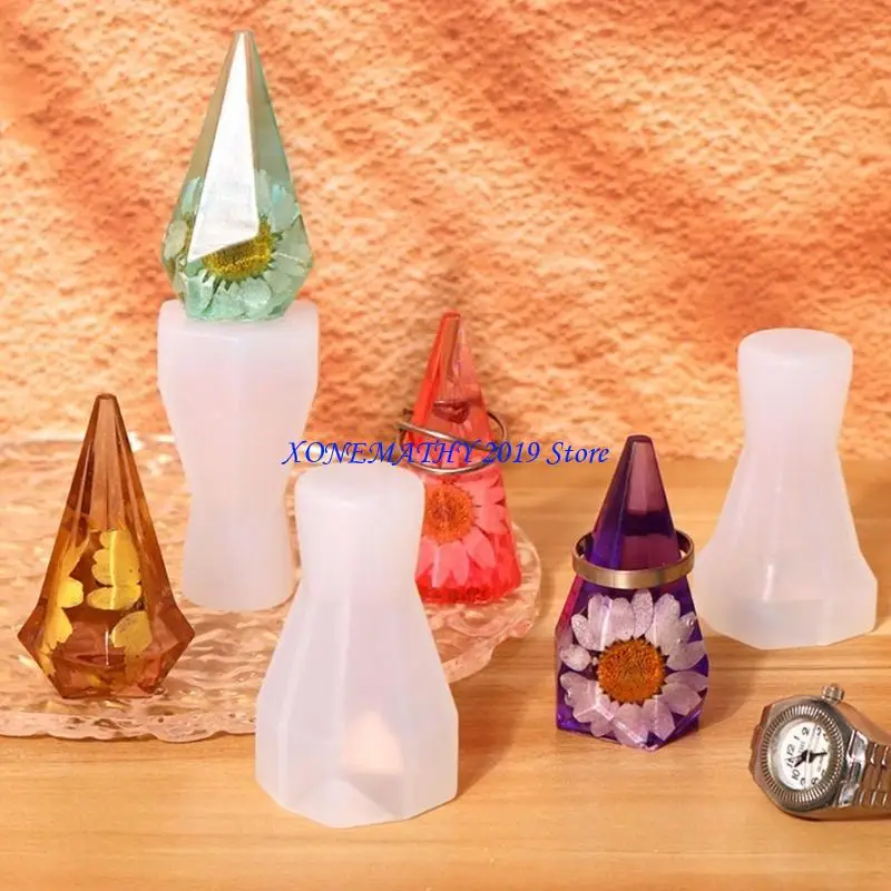 F42F Ring Cone Resin Mold,Ring Holder Silicone Mold for Epoxy Resin Ring Pyramid Mold
