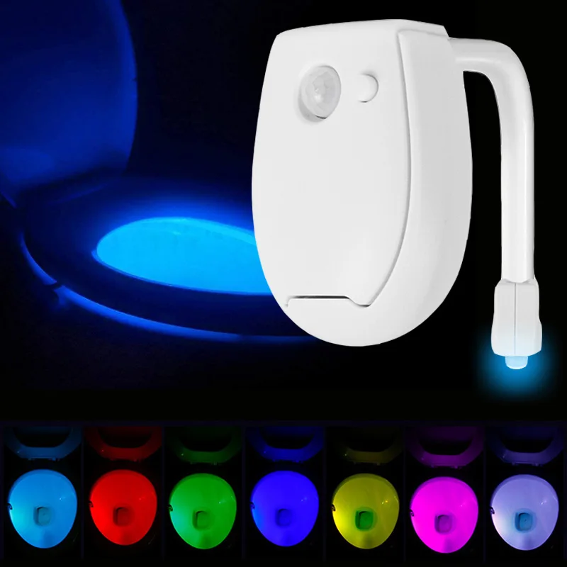 Toilet Night Lights Waterproof Motion Sensor LED Washroom Night Lamp 7 Colors WC Toilet Bowl Backlight For Children Washroom