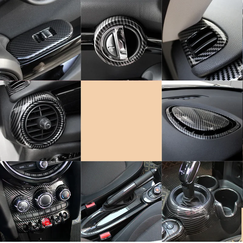 Car Interior Modification Carbon Fiber Style Decorative Stickers Tachometer Cover For MINI COOPER F55 F56 F57F60 Car Accessories