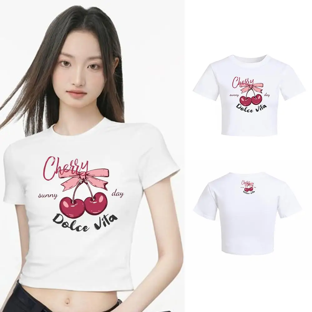 

2025 Women's T-shirt Slim Korean O-neck Tees Y2k Stylish Comfortable Spring Summer Fashion Tops Female Short-Sleeve T-Shirts