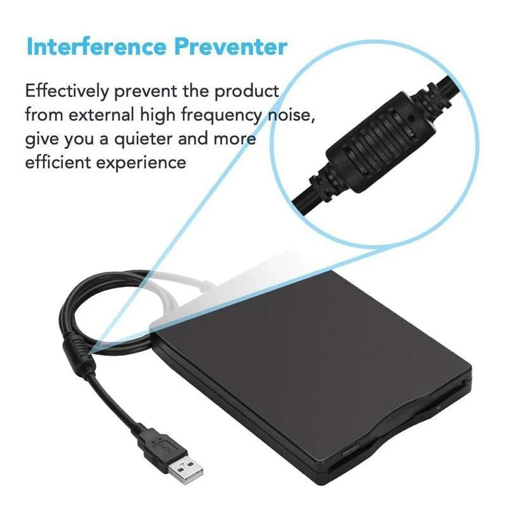 USB Floppy Disk Reader Drive 3.5In External Portable 1.44 MB FDD Diskette Drive For Windows 7 8 2000 XP Vista PC Laptop