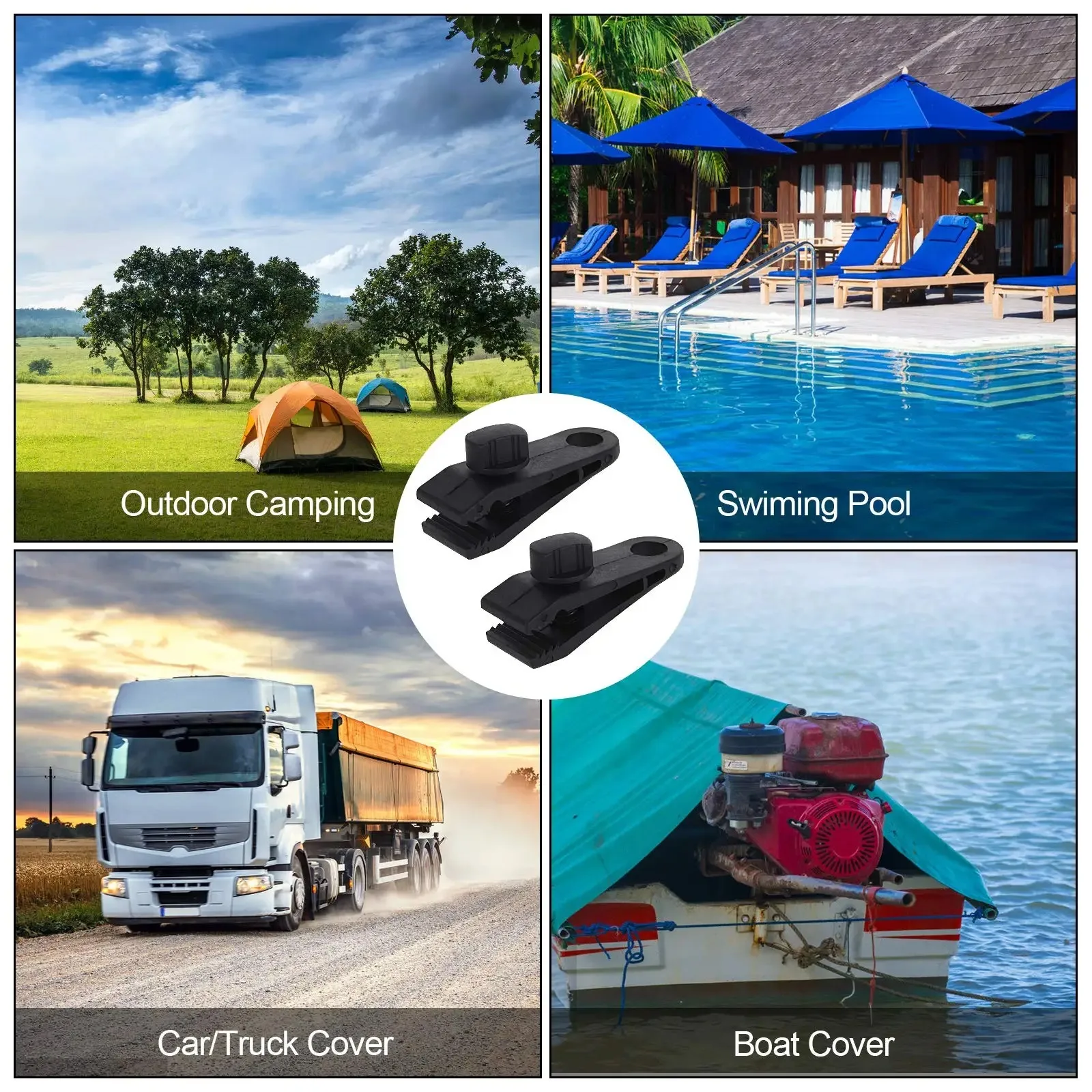 20Pcs Heavy Duty Tent Clip Tarp Clips Lock Grip Tent Clamps Clamps for Tarps Awnings Camping Car and Swimming Pool Covers view 5
