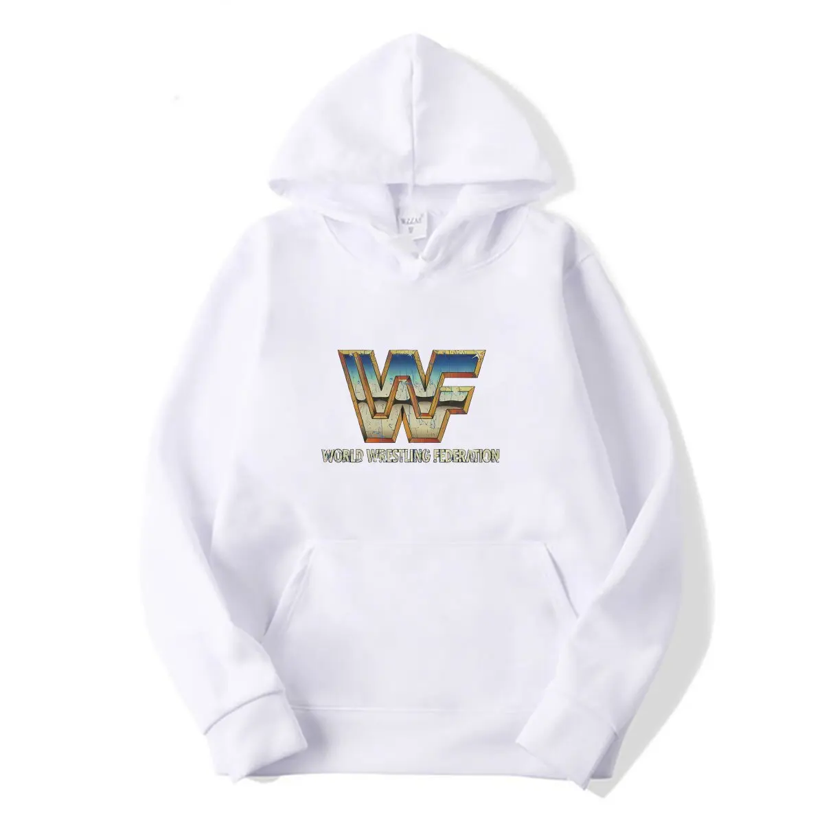 WWF Retroway كروم 1985 ريترو الخريف الدافئة الرجال هوديي ملابس غير رسمية نزهة طويلة الأكمام