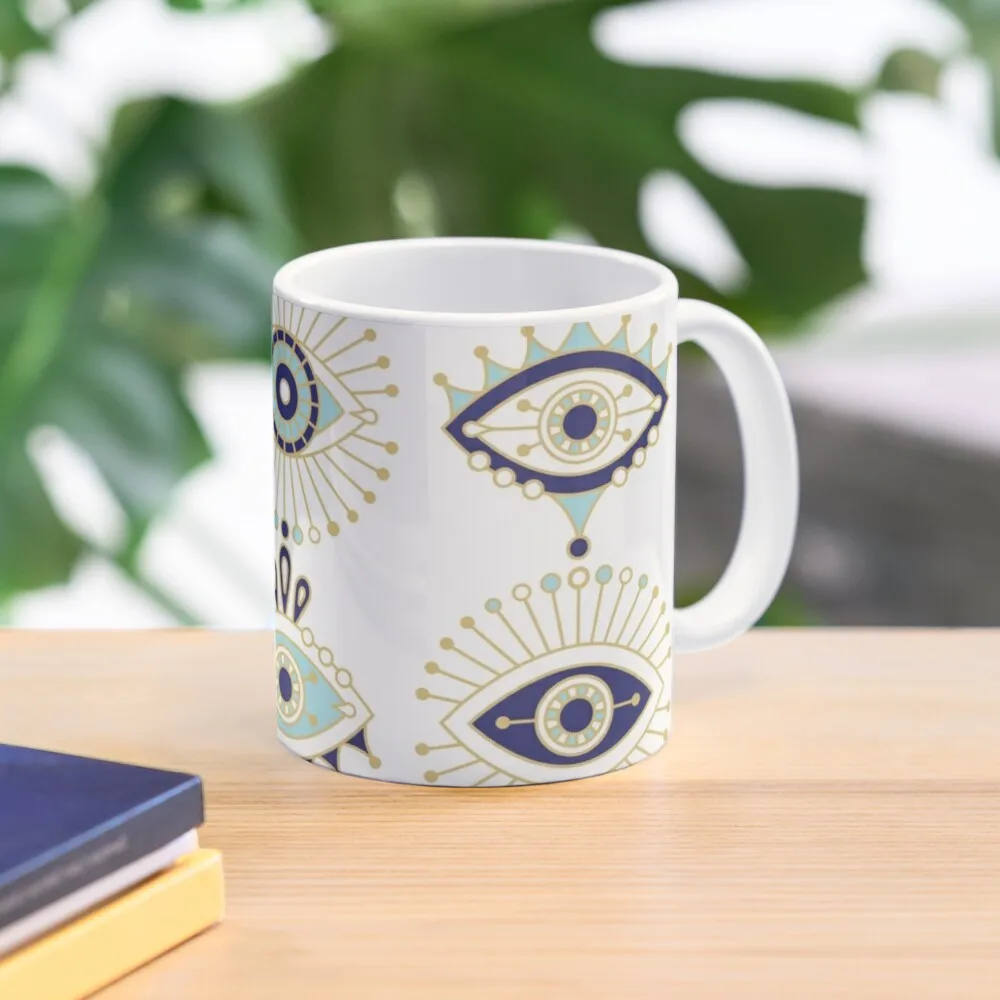 

Evil Eye Collection on White Coffee Mug Ceramic Coffee Mug Anime Mug Coffe Mug