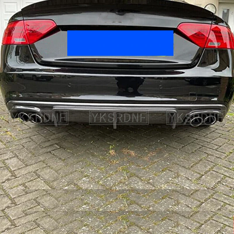 Rear Bumper Diffuser Lip Spoiler For Audi A5 Sline S5 Coupe 2012-2016 Convertible Real Carbon fiber Non For A5 Standard