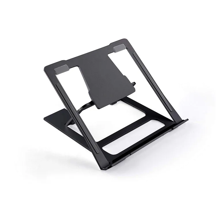 Ergonomic Folding Aluminum Laptop Stand Portable Metal Desktop Notebook Computer Riser Silver Black