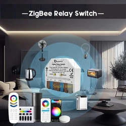 GL-C-310P GLEDOPTO Ultra-mini ZigBee 3.0 ON OFF Relay Switch APP Voice Control DC12V 24-48V AC100-240V